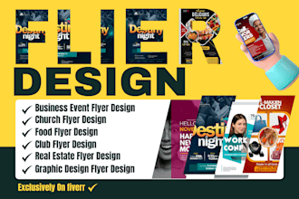 design graphic brochure food church club real estate business card flyer design