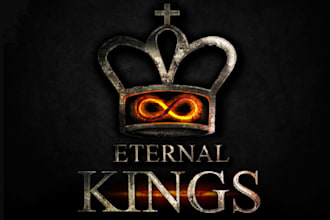 make motivation chess crown logo for the game eternal kings
