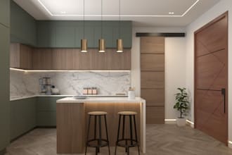 interior decorator for modern kitchen 3drendering in 3ds max