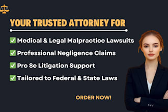 be your personal injury lawyer to draft malpractice and negligence lawsuits