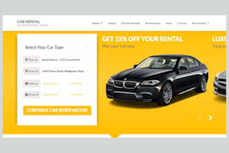 design car rental website car dealership car tax booking website car rental