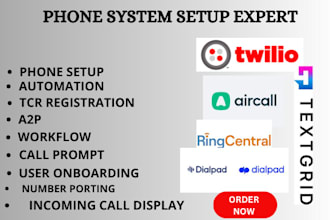 setup ringcentral grasshopper twilio aircall 8x8 openphone tcr 3cx phone