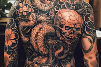 draw a attractive realistic tattoo design