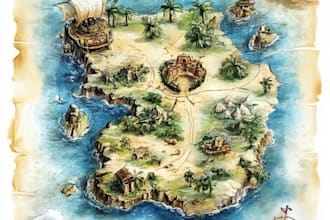 illustrate a detailed fantasy map for your rpg, book, etc