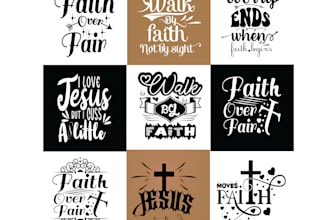 do custom typography christian t shirt and graphic design with mockup