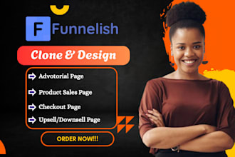 clone funnelish product page, advertorial page and checkout page