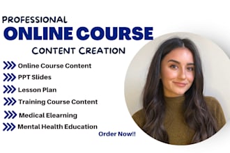 do online course content creation course curriculum lesson plan training manual