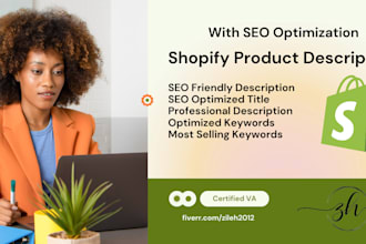 write selling SEO shopify products description and title