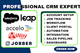 setup salesforce leap accelo salesrabbit eway crm insightly jobber integration