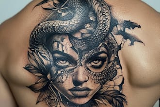 desing a unique realistic tattoo for you