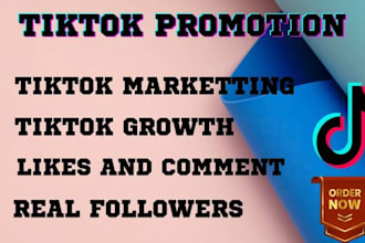 manage tiktok promotion and marketing for organic real followers growth