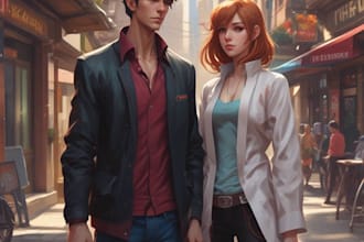 draw your couple character with anime style