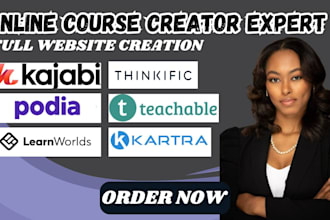 design kajabi thinkific podia teachable online course website