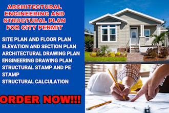 engineering blueprints, pe stamped city permit drawings for approval, pe stamp