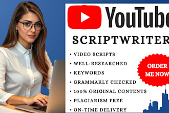 do professional youtube video script writing, screenplay, movie scriptwriter
