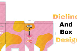 mailer box and product packaging box design, box packaging with dielines