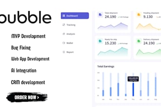 build a bubble io web app marketplace saas ai integrated mvp crm and mobile app