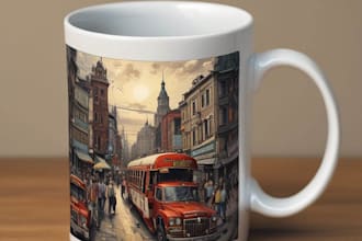 create a custom coffee mug design