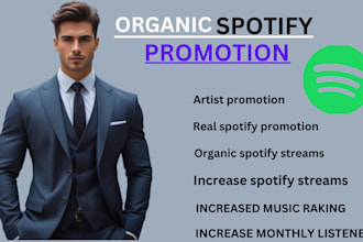 organically promote your spotify music increase spotify stream to real listeners