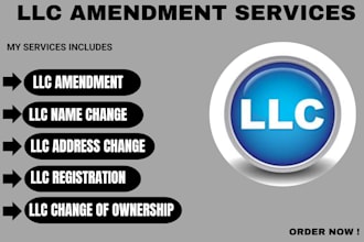 do llc amendment, llc dissolution,llc reinstatement, llc address change