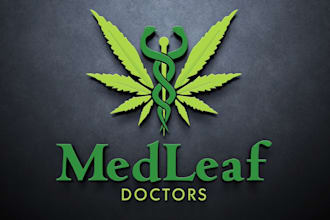 do minimalist cannabis cbd oil weed marijuana logo within 6 hours with copyright