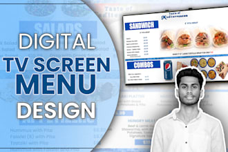 design digital TV screen menu board for restaurant