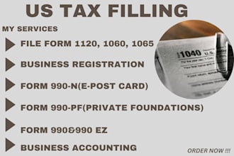 assist with US tax filing, tax returns, business taxes, form 1120, 5472, 1040