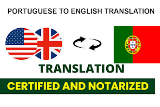 do USA certified and notarized portuguese to english translation