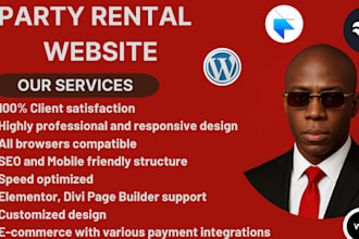 design a website for party rentals vacation rental short term rentals