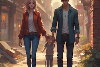 draw your couple character or photo in anime style