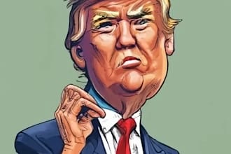 create you political funny cartoon portrait