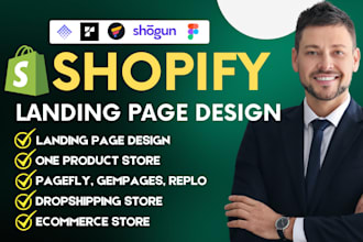 design shopify landing page one product shopify store pagefly gempages replo