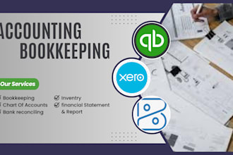 do bookkeeping in financial report and quickbooks, xero