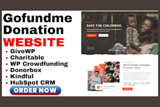 build crowdfunding donation website adoption website gofundme charity website