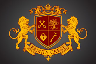 make professional luxury family crest, heraldic, coat of arms logo design