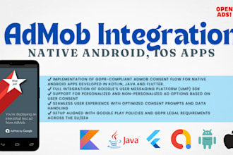 integrate admob ads into your kotlin, flutter and java code