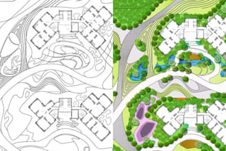 design your 2d site plan and landscape plan for city permit