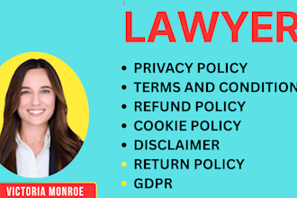 write privacy policy, gdpr policy, terms and conditions, cookie, refund policy