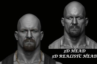 sculpt realistic 3d head, 3d bust, 3d face, 3d full body model, 3d printing