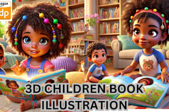 do 3d children book illustration, 3d african american children book illustration