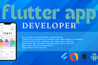 develop and design a professional flutter app for android and ios
