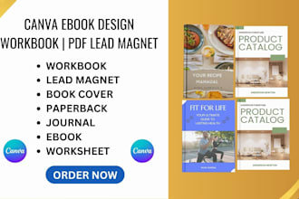 format, design editable canva ebook, workbook, lead magnet, journal for KDP