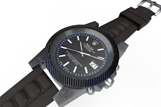 retouch 3d digital model of men wrist watch,costume design,product design,zbrush