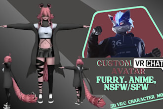 create custom rigged 3d vrchat avatar model furry vrchat avatar vrc character