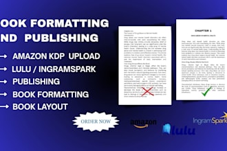 format your edited books ebook, manuscripts for amazon KDP lulu and ingramspark