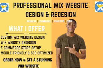 design or redesign your wix website, creating a professional wix ecommerce store