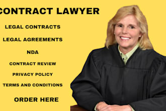 be your lawyer for legal agreements, contract, terms and conditions, mou or nda