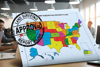 ca, wa, fl, ny, tx, al, US stamp land surveying report plans stamp for approval