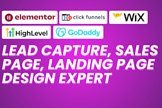 design one page websites, sales funnel, lead capture page