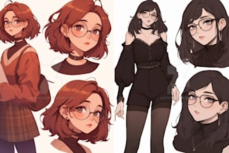 draw chibi anime portrait character, cartoon portrait, oc for fan art or comic